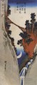 un puente sobre un profundo desfiladero Utagawa Hiroshige japonés